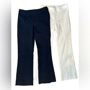 JMclaughlin 2 Pair Ivy Front Seam Detail Kick Flare Hem Cropped PullOn Pants Sz2